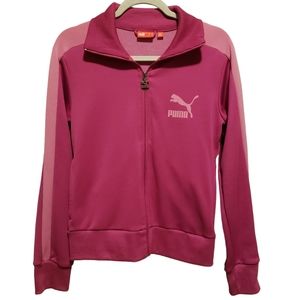 Women's Vintage Pink Puma Zip up Track Jacket Medium